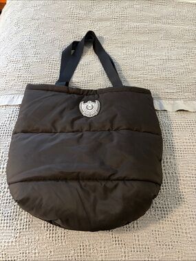 NWOT Pink brand black puffy tote bag